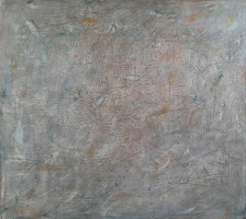 abstraktní obraz - Vítr Vítr -  překližka, olej, 100 x 110 cm