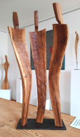 dřevěná socha do bytu - Očekávání - Triptych jsbloň 45 cm, 6800,-